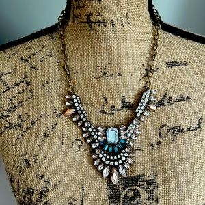 Spring Street antique brass jewel statement necklace